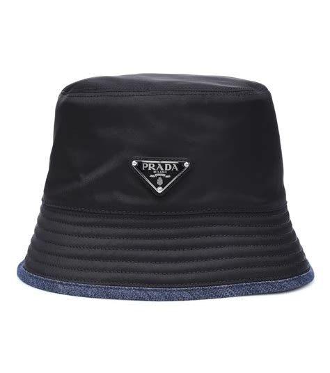 nylon prada cap|Prada denim bucket hat.